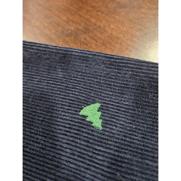 Vintage Y2K IZOD Corduroy Blue Pants Green Tree Print Preppy Straight Leg Mens - Picture 8 of 8